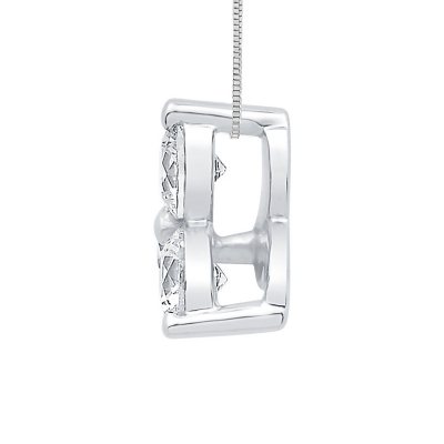 Pear Cut Sapphire and Diamond Pendant in 14K White Gold - Sam's Club