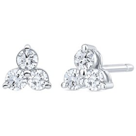 0.30 CT. T.W. Diamond Three Stone Earrings in 14K Gold