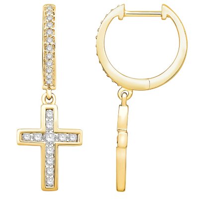 Gold Cross Hoop Earrings Gold Cross Hoop Earrings