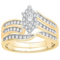 0.47 CT. T.W. Marquise Shape Diamond Bridal Set in 14K Two-Tone Gold