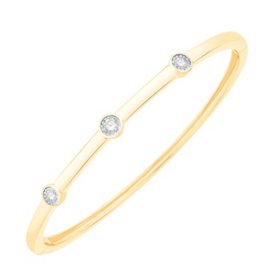 1/6 Ct. T.W. Diamond Star Dangle Charm Paper Clip Link Bracelet in Sterling Silver with 14K Gold Plate