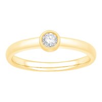 0.14 CT. T.W. Diamond Bezel Ring in 14K Yellow Gold