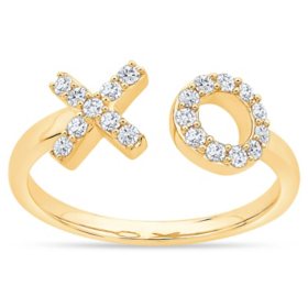 0.25 CT. T.W. Diamond X and O Ring in 14K Yellow Gold