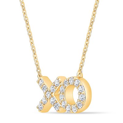 Diamond XO Necklace Gold