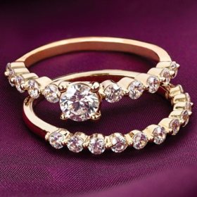 1.25 CT. T.W. Diamond Bridal Ring Set in 14K Yellow Gold