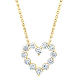 0.50 CT. T.W. Diamond Heart Pendant in 14K Gold