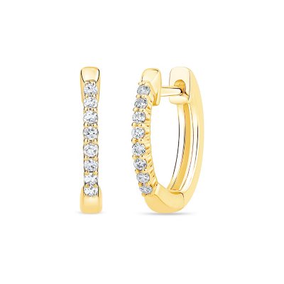 0.10 CT. T.W. Diamond Petite Hoop Earrings in 14K Gold - Sam's Club