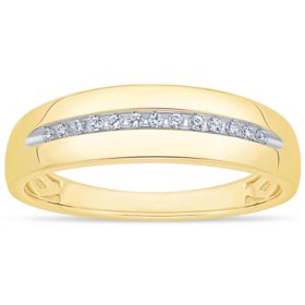 0.10 CT. T.W. Men's Diamond Wedding Band in 14k Two-Tone Gold