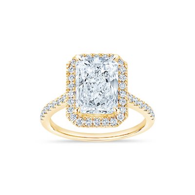 Yellow Gold, variant on 3.60 CT.T.W. Radiant Cut Lab Grown Diamond Bridal Set in 18K Gold
