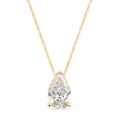 2.00 CT. T.W. Lab Created Pear Cut Diamond Solitaire Pendant in 14K Gold