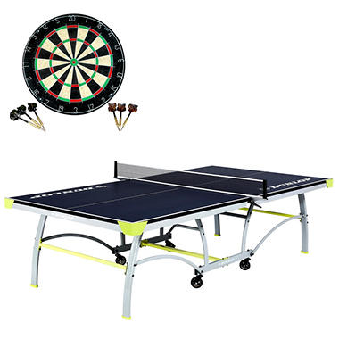 Dunlop Premium Table Tennis Table + BONUS Dartboard Set