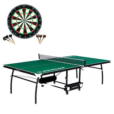 Dunlop Table Tennis Table with Bonus Dartboard Set