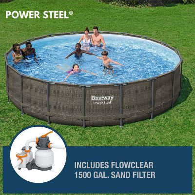 vloot Ga naar het circuit Geroosterd Bestway Power Steel 18' x 48” Above Ground Pool with 1,500 gal. Sand Filter  Pump - Sam's Club