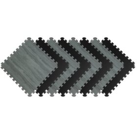 Norsk 25 X 25 Reversible Foam Flooring Gray Wood Black 8