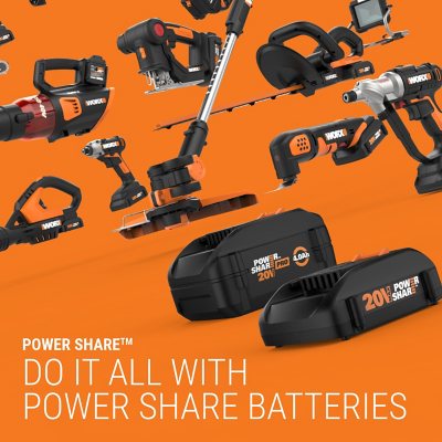 Worx 20 Push Mower, 13 String Trimmer, Quiet Tech Blower Combo