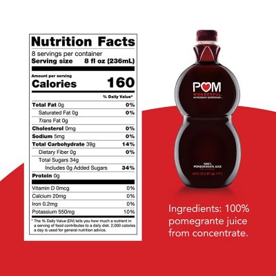 POM Wonderful 100 Pomegranate Juice 60 fl. oz. Sam s Club