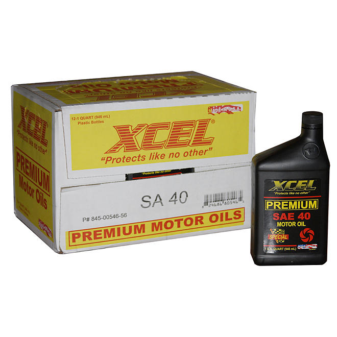 Xcel Premium SAE40 Motor Oil - 1 Quart Bottles - 12 pack