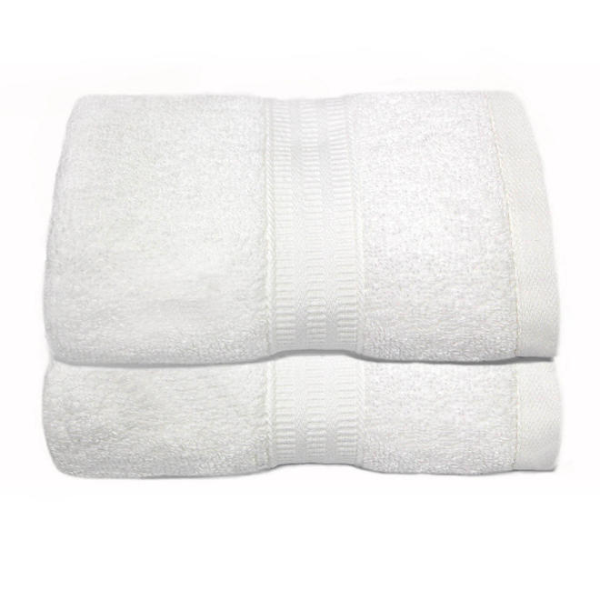 Cotton Tencel Hand Towel 2-Piece Set (White or Ivory)