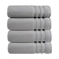 Finesse Ultrafine Zero Twist 100% Cotton Bath Towels, 625 GSM, 4-Piece Set (Assorted Colors)