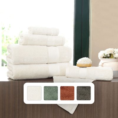 TreeWool, 6 Piece Luxury Bathroom Towel Set (Ivory) 600 GSM