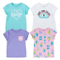 Hurley Toddler Girl's Short Sleeve Graphic T-Shirt 4-Pack