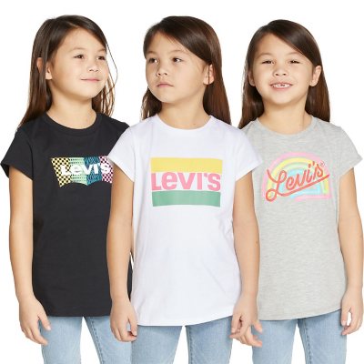 3-Pack Levi's Girls' Short Sleeve T-Shirt (Size: M)