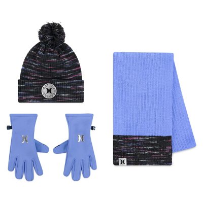 Hurley Girls' Beanie, Gloves and Scarf Set Sam's Club
