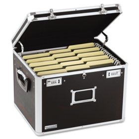 Vaultz Locking File Chest Storage Box, Black (17-1/2 x 14 x 12-1/2, Letter/Legal)