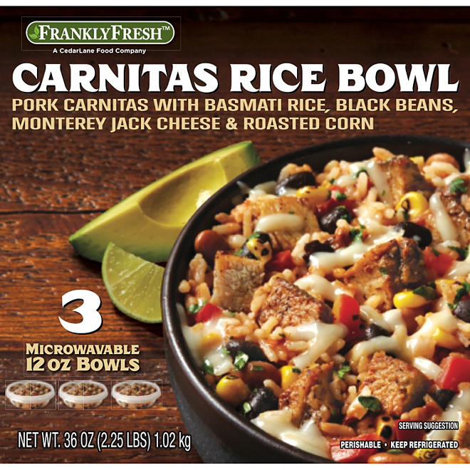 Frankly Fresh Carnitas Rice Bowl (12 oz. bowl, 3 ct.)