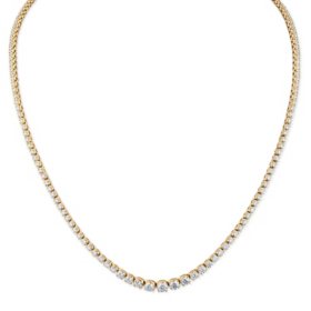 3.96 CT. T.W. Diamond Riviera Necklace in 14K Yellow Gold (H-I, I1)