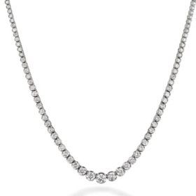 7.46 CT. T.W. Diamond Riviera Necklace in 14K White Gold (H-I, I1)
