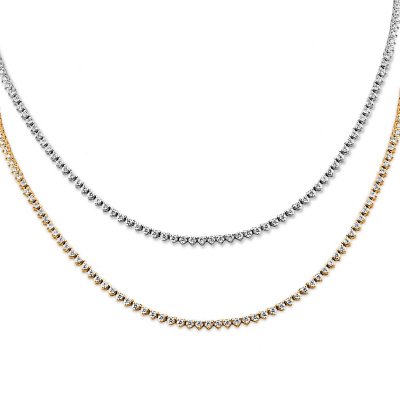 223381 2.95 ct. T.W. Diamond Tennis Necklace in 14K Gold Yellow Gold 16 2.95 CT.T.W. Yellow Gold