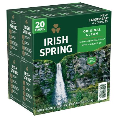 Irish Spring Original Clean Bar Soap for Men, 20 ct.