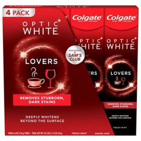 Colgate Optic White Coffee & Wine Lovers Whitening Toothpaste (4.6 oz., 4 pk.)
