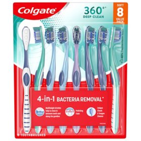 Colgate 360° Whole Mouth Deep Clean Toothbrushes, Soft (8 ct.)