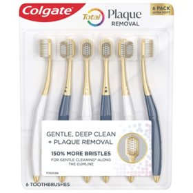 Colgate Total Plaque Removal Manual Toothbrush, Ultra Soft, 6 pk.