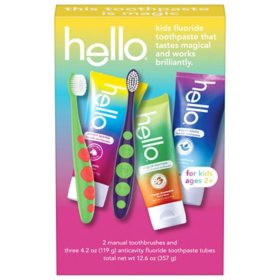 hello Kids Toothpaste and Toothbrush Variety Pack