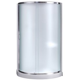Breeze 32” x 32” x 77” Corner Shower Kit with Frosted Glass, Walls, Base and Chrome Hardware