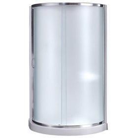 Breeze 34” x 34” x 77” Corner Shower Kit with Frosted Glass, Walls, Base and Chrome Hardware