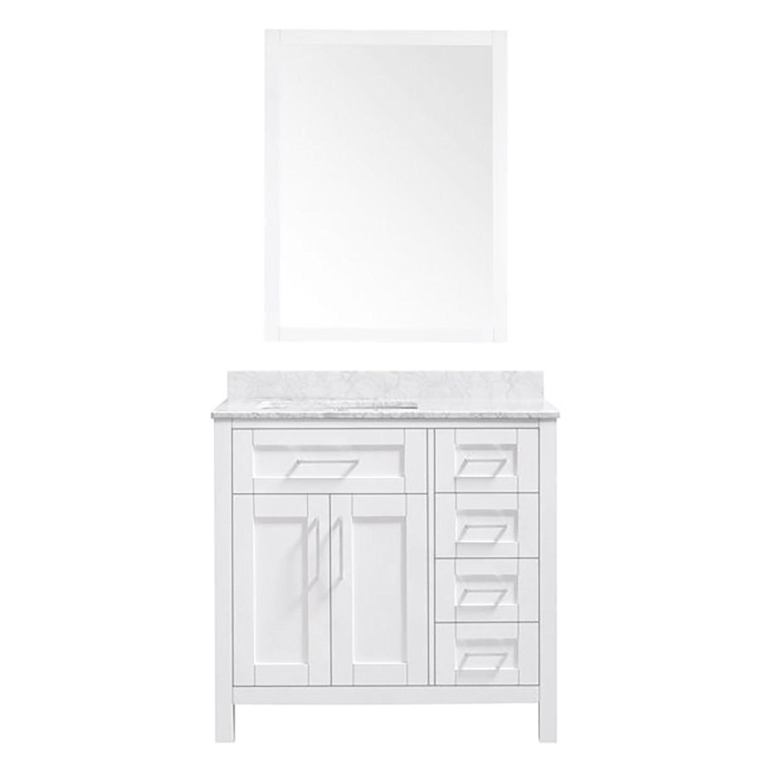 OVE Decors Tahoe 36 in. Bathroom Vanity in White with Mirror