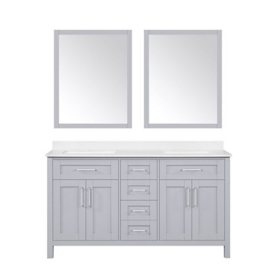 bathroom vanity with mirror and lights