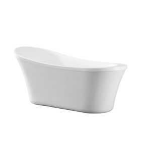 OVE Decors Ruby 65" White Acrylic Freestanding Slipper Tub