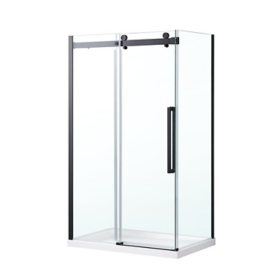 OVE Decors Bel Soft Close 48" W x 32" D x 78-3/4" H  Corner Shower with Sliding Door, Side Panel & Base	