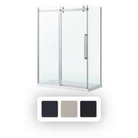 OVE Decors Bel Soft Close 48" W x 32" D x 78-3/4" H  Corner Shower with Sliding Door, Side Panel & Base	