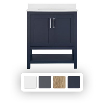 OVE Decors Vegas 30 in W x 19 in D Freestanding Bathroom Vanity with Sink - Midnight Blue:- Midnight Blue