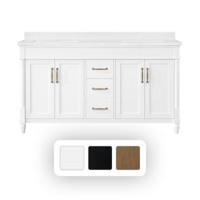 OVE Decors Salisbury 60" W x 22" D Freestanding Bathroom Vanity with Two Sinks	