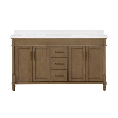 OVE Decors Salisbury 60 W x 22 D Freestanding Bathroom Vanity with Two Sinks - Almond:- Almond, 60