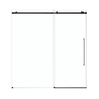 OVE Decors 72 Gold Sliding Shower Door Matte Black:- Matte Black