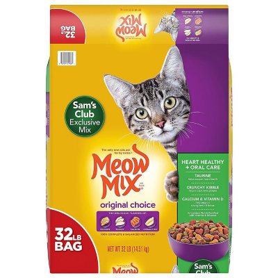 Meow Mix Original Choice Dry Cat Food, Heart Health & Oral Care Formula (32  lbs.) - Sam's Club