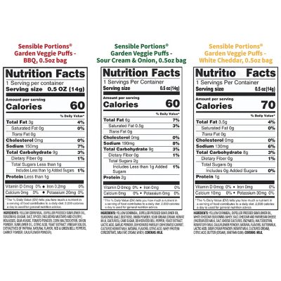 Sensible Portions Garden Veggie Puffs, Variety Pack, 0.5 oz